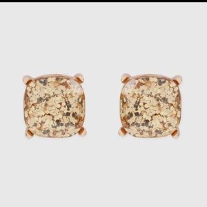 Gold Glitter Epoxy Stud Earrings- NWT